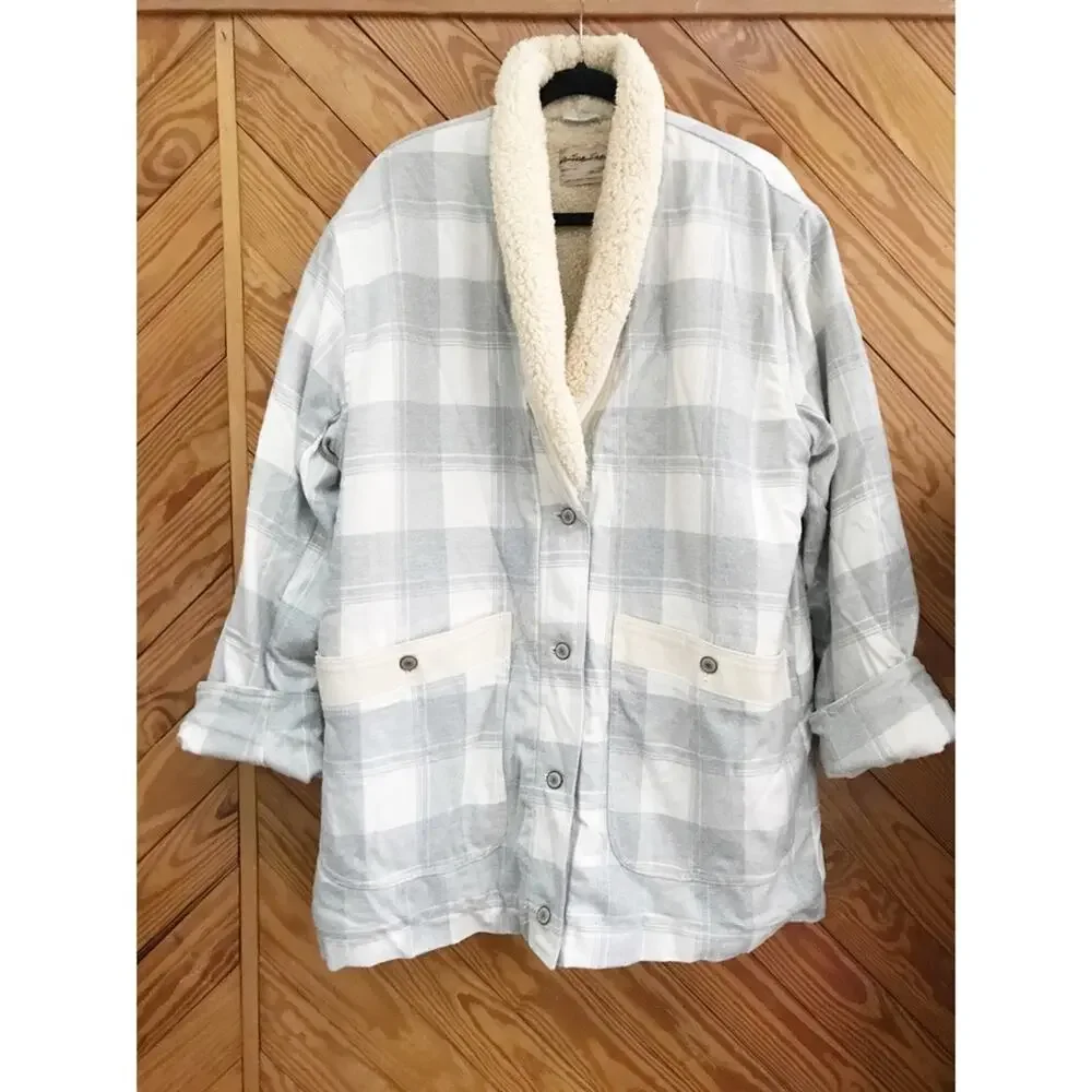 Free People Woodlands Plaid Sherpa Jacket